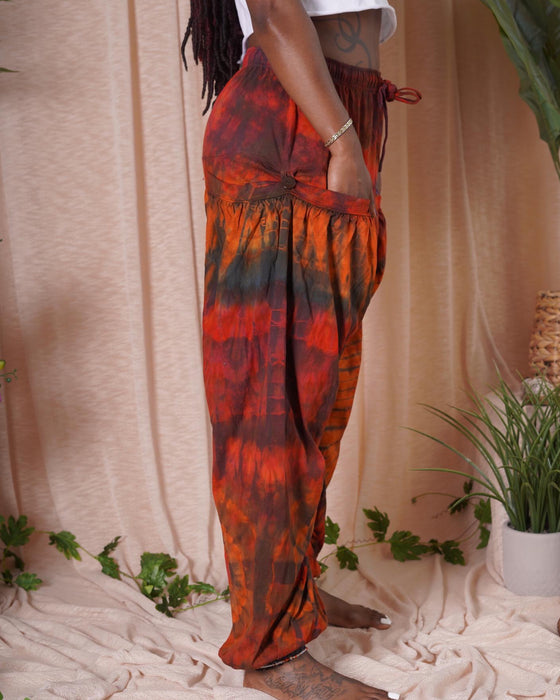 Fire Sign Tie Dye Cotton Pant